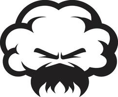 enojado ciclón enojado nube emblema diseño amenazador tempestad dibujos animados nube vector emblema