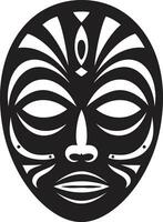 Symbolic Whispers Tribal Mask Vector Timeless Enigma African Tribe Vector