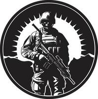 Soldier s Resolve Black Armyman Icon Combat Sentinel Vector Armyman Logo