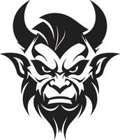 Hellfire Gaze Aggressive Devil s Face Vector Emblem Sinister