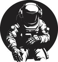 Galactic Frontier Astronaut Emblem Design Cosmic Vanguard Astronaut Emblematic Icon vector