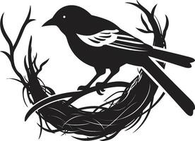 Avian Abode Vector Nest Emblem Weaver s Flight Black Bird Icon