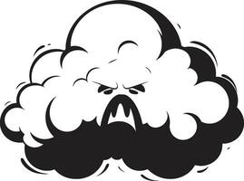 furioso nimbo enojado nube negro emblema inquietante tormenta vector enojado nube diseño