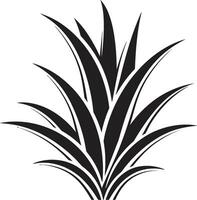 Healing Aura Black Vector Aloe Icon Herbal Harmony Aloe Plant Black Logo