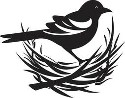 Weaver s Wings Vector Nest Symbol Nest Genius Black Bird Emblem