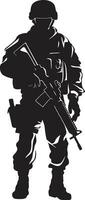 Defensive Guardian Armed Armyman Black Icon Combatant Vigor Vector Armyman Emblem