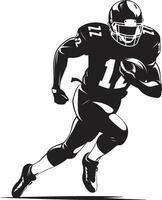 Field Dominance Black Football Logo Design Victory Pursuit American Football Player vector