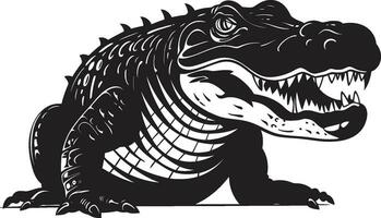 Fierce Scale Alligator Vector Icon Primeval Ruler Black Alligator Icon Design