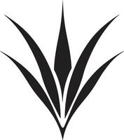 Healing Essence Vector Aloe Plant Black Fresh Refuge Black Aloe Vector Emblem