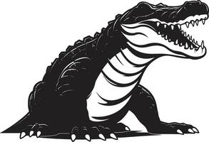 Mystic Marsh Ruler Black Alligator Logo Lurking Predator Vector Alligator Icon