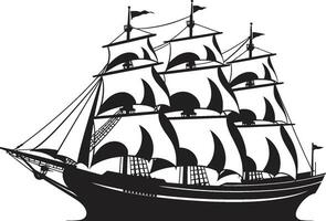 Ancient Vessel Vector Ship Emblem Timeless Maritime Black Ancient Ship