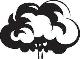 Agitated Vapor Angry Cloud Logo Design Tempest Fury Vector Angry Cloud Emblem