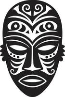 eterno tradiciones africano tribal máscara emblema diseño intrincado legado vector logo de africano tribu máscara