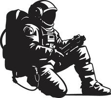 Galactic Voyager Astronaut Symbol Design Stellar Navigator Vector Spacesuit Icon