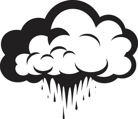 Enraged Thundercloud Angry Cloud Logo Icon Dark Cyclone Vector Angry Cloud Emblem