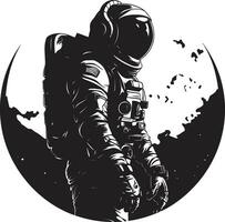 Galactic Voyager Astronaut Symbol Design Stellar Navigator Vector Spacesuit Icon