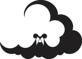 inquietante tempestad vector enojado nube diseño ceñudo cúmulo negro enojado nube icono