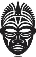 Spiritual Heritage Iconic Tribal Mask Logo Design Symbolic Identity African Tribal Mask Vector Icon