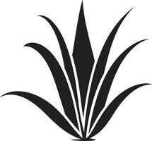 Organic Vitality Black Aloe Vector Logo Healing Aura Aloe Plant Black Emblem