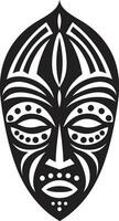 Timeless Identity African Mask Icon Intricate Whispers Tribal Emblem Logo vector