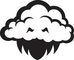 Tempestuous Rage Angry Cloud Emblem Design Raging Thunderhead Vector Angry Cloud Design