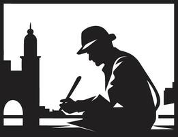 Blueprint Genius Black Architect Icon Constructive Visionary Architectural Logo Design vector