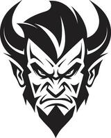 Fiery Malevolence Aggressive Devil s Black Icon Satanic Dominance Vector Devil s Face Logo