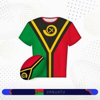 Vanuatu rugby jersey with rugby ball of Vanuatu on abstract sport background. vector