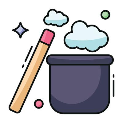 A flat design icon of magician hat