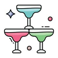 Trendy design icon of juice glasses vector