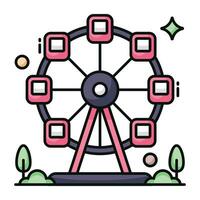 un ícono de diseño único de skywheel vector