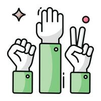 Modern design icon of raise hands vector