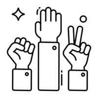 Modern design icon of raise hands vector