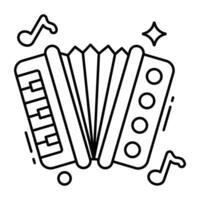 Editable design icon of accordion vector