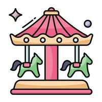 A unique design icon of merry go round vector