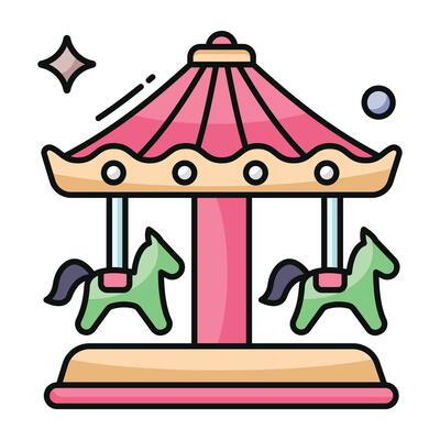 A unique design icon of merry go round