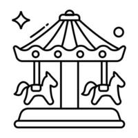 A unique design icon of merry go round vector