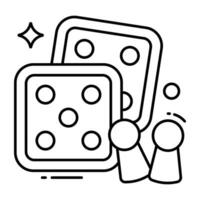 A linear design, icon of ludo dices vector