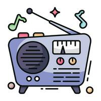 un único diseño icono de radio vector