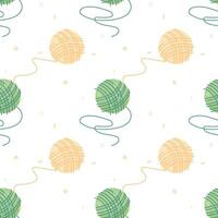 Seamless pattern of balls of thread, vector illustration for fabric, print, apparel