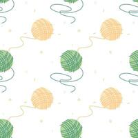 Seamless pattern of balls of thread, vector illustration for fabric, print, apparel