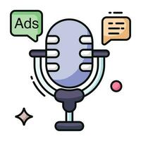 An icon design of microphone ad vector