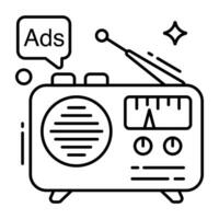 un único diseño icono de radio anuncio vector