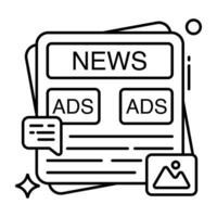 A unique design icon of newspaper ad vector