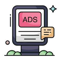 Advertisement board icon in unique design vector