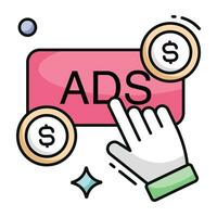 Trendy design icon of paid ad vector