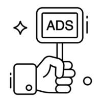 Advertisement board icon in unique design vector