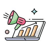 An icon design of marketing report vector