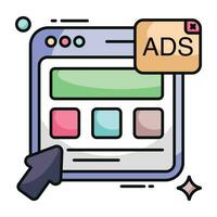 Vector design of advertising website, flat icon