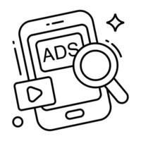 Mobile ad icon, editable vector